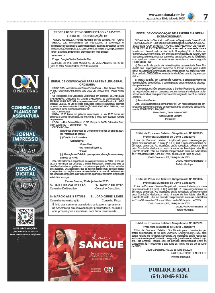 EDITAL DE CONVOCAÇÃO DE ASSEMBLEIA GERAL EXTRAORDINARIA